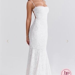 House of CB Joan Dress - Ivory Lace Ip Back Maxi Dress
